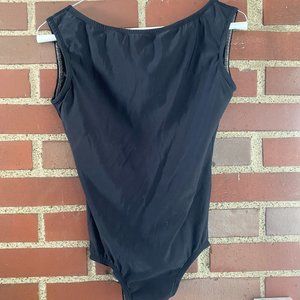 Luckyleo Open Back Boatneck Black Leotard